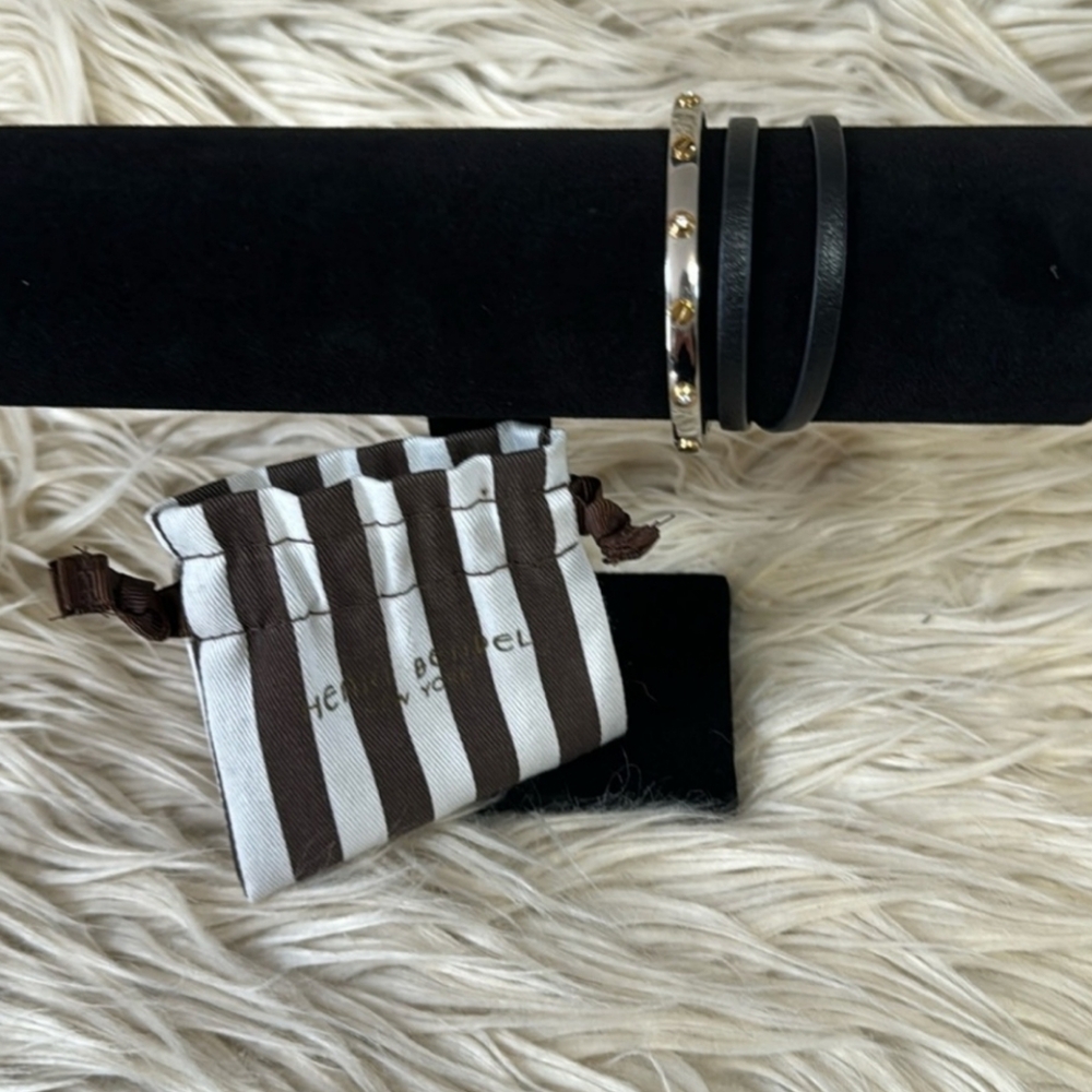 Henri Bendel triple wrap leather bracelet/ or Choker